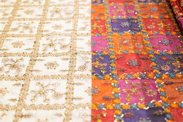 Flawless printing over sequin fabric Hanin DA188SL POS